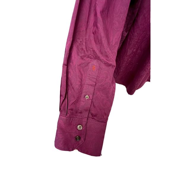 Robert Graham XXL Dark Patterned Purple Prp Button Up Long Sleeve Shirt Cotton - Picture 8 of 8
